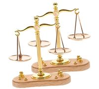 GALPADA 2Pcs Miniature Balance Scale Educational for Micro Landscape Decoration Fun Pretend Play Accessory for Dollhouses and Bedrooms for Early Learning
