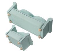 GALPADA 2pcs Miniature Dollhouse Sofa Fabric Upholstered Wooden Armchairs with Pillows Realistic Mini Furniture Models for Dollhouse Living Decor and Detailed Craftsmanship for Imaginative
