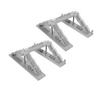 GALPADA 2pcs Miniature Footbridge Building Model Grey Railway Decor Pedestrian Bridge for Sand Table DIY Train Layout Accessories Realistic Detailed Scene Props