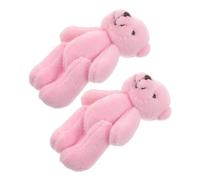 GALPADA 2pcs Miniature Plush Bear Dolls Soft Stuffed Animal for Dollhouse DIY Crafts Play Party Favors Collectible Cute Tiny Bears