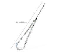 GALPADA 2Pcs Mobile Phone Chain Set with Purple Green Artificial Crystal Beads Hand Chain Wrist Strap for Phone Anti-Lost Pendant