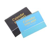 GALPADA 2pcs Monthly Desk Calendar Small Flip Standing Desktop Planner with Pen-friendly Thick Paper Minimalist Design for Home Office Teacher Supplies Dualbook Layout for Seamless Monthly