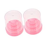 GALPADA 2pcs Nail Drill Bit Holder Organizer 48-hole Pp Case Fashion Forward Trend Nail Training Storage for Female Friends School