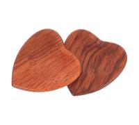 GALPADA 2pcs Natural Solid Wood Heart-shaped Guitar Picks Stringed Instrument Playing Accessories for Acoustic and Electric Guitar