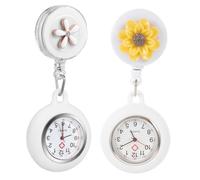 GALPADA 2pcs Nurses Pocket Watches Retractable Clip-on Fob Watch Set with Quartz Movement and Metal Case for Professional Nurses