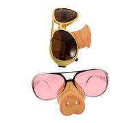 GALPADA 2Pcs Pig Nose Glasses Funny Cosplay Party Eyeglasses for Unique Photo Props and Fun Decorations Golden Pink Lightweight and Party Supplies