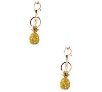 GALPADA 2pcs Pineapple Keyring Crystal Inlay Unique Fruit Design Keychain for Car Bag and Phone Accessories for Women and Girls Yellow