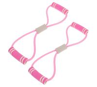 GALPADA 2Pcs Pink 8-Shape Resistance Bands for Upper Body Strength Training, Elastic Pilates Yoga Arm Puller Stretching Bands Set for Home Fitness and Dance