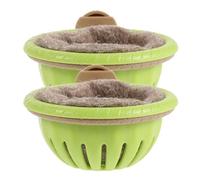 GALPADA 2pcs Plastic Parakeet Bird Nest for Cage with Stand and Cotton Liner, Small Breeding Nest Mimics Real Nesting, Facilitates Parent Bird Entry and Exit, for Spring and Autumn
