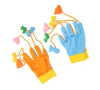 GALPADA 2pcs Plush Cat Glove Teaser with Built-in Bell, Gentle on Cat's Skin, Encourages Scratching and Biting, for Indoor Play at Home the Garden