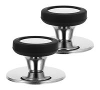 GALPADA 2pcs Pot Lid Knob Silicone and Stainless Steel Lid Accessories with Classic Shape Design for Steaming Pots Comfortable and Sturdy Replacement Handles for Kitchen Use