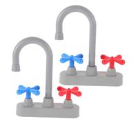 GALPADA 2pcs Pretend Sink Replacement Faucets for Realistic Kitchen Tap Accessories for Boys and Fit Play Kitchen Role-playing with Safe Compact Design