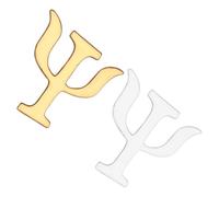 GALPADA 2pcs Psychology Alphabet Brooch Pin Alloy Lapel Pins for Women Vintage Style Jacket Bag Decoration Creative Fashion Accessories