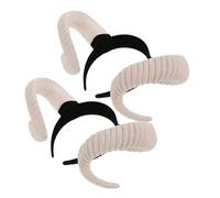 GALPADA 2pcs Punk Headband Halloween Headband Animal Ears Sheep Horn Crown Halloween Cosplay Hair Accessories Sheep Ears Cosplay Devil Horns Ram Hair Band