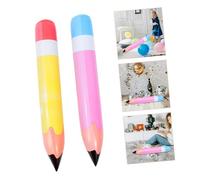 GALPADA 2pcs PVC Inflatable Crayon Props Giant Yellow Pink Decorative Party Favors Durable Lightweight PVC Material Safe Odorless Novelty Pencil Balloons for Birthday and Classroom Events