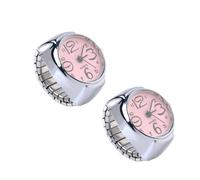 GALPADA 2pcs Quartz Ring Watches for Men and Women with Big Numbers and Mini Time Display, Stylish Metal Finger Watch Accessories in Pink, for Daily Wear