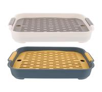 GALPADA 2pcs Rectangular Bunny Trainer Toilet for Indoor Use with Anti-fall Design and Thick Pp Material, Cage Rabbit Litter Box Preventing Feet from Getting Stuck, Suitable for Guinea
