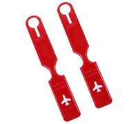 GALPADA 2pcs Red Plastic Luggage Tags with Flight Id for Travel Suitcases, Suitcase Tag Identifiers for Baggage Labeling and Travel Bag Identification in Red