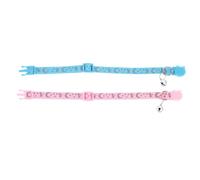 GALPADA 2pcs Reflective Cat Ties Star and Moon Design Adjustable Nylon Cat Collars with Bell for Outdoor Use Prevents Pet Loss