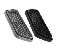 GALPADA 2pcs Refrigerator Drip Tray Silicone Mat, Cut-to-Size Water Dispenser Drip Catcher for Fridge and Water Cooler, Non-Slip Black and Grey Mats for Kitchen, Office, and Home Use
