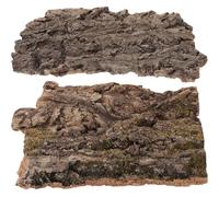 GALPADA 2pcs Reptile Bark Hut Terrarium Landscape Decoration Pet Supply with Climbing Platform for Bearded Dragon Lizard Habitat, Natural Wood Hideout for Exotic Reptiles