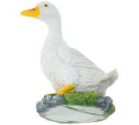 GALPADA 2pcs Resin Duck Figurines Garden Pond Decor Simulation Statue for Outdoor Landscaping White Small Ducks 13x8x15cm Decorative Model Ornament