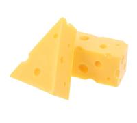 GALPADA 2pcs Resin Miniature Cheese Model for Display, Lightweight Mousse Cake and Cheese Shape, Halloween Decoration and Play Kitchen Accessories