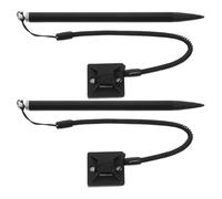 GALPADA 2pcs Resistive Touch Screen Stylus Pens with Fixed Base Design and Spring Rope Anti-loss Lanyard for Smartphones and Tablets, Aluminium and Abs Material Black