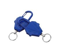 GALPADA 2pcs Retractable Badge Holder with Carabiner Keychain Outdoor Mountaineering Key Reel for Secure Id Badge Extendable Clip for Hiking and Adventure Use Blue