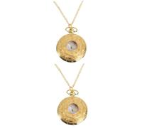 GALPADA 2pcs Retro Vintage Pocket Watch Necklace Elegant Round Quartz Design Chain for Daily Wear Parties Men for Any Occasion