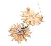 GALPADA 2pcs Rhinestone Bee and Daisy Brooch Lightweight Floral Collar Pins for Women Versatile Spring Flower Lapel Corsage Pins Elegant Coat and Scarf Accessories