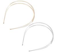 GALPADA 2pcs Rhinestone Headbands for Women Dazzling Appearance and Comfortable Fit, Elegant Double Layer Hair Accessories for Special Occasions and Stage Performances