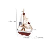 GALPADA 2pcs Rustic Wooden Sailboat Model Nautical Theme Decoration for Office and Living Mediterranean Style Handmade Sailing Ship Statue Coastal Tabletop Ornament for Party and Home