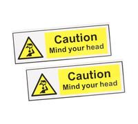 GALPADA 2pcs Self Adhesive Watch Your Head Warning Stickers Resistant Safety Decal for Low Ceiling Areas Lightweight Practical Caution Labels