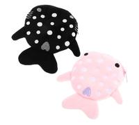 GALPADA 2pcs Shark Coin Purse Plush Wallet Cute Zipper Change Pouch Lightweight Small Money Bag for Girls