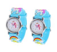 GALPADA 2pcs Silicone Band Boy Girl Watch Adorable for Toddlers Numbers Girls Boys Fun Learning Tool for Birthdays and Everyday Wear