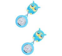 GALPADA 2pcs Silicone Nurse Watch Owl Design Pocket Stretchable Watch for Nurses Expanding Bracelet for Daily Use