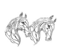 GALPADA 2pcs Silver Alloy Horse Brooch Pins with Unique Zodiac Design and Artistic Lines, Versatile Accessories for Everyday Wear and Race Souvenir, Business Brooch or Lucky Feng Shui