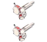 GALPADA 2pcs Silver Drum Set Cufflinks for Men, Brass Material with Good Craftsmanship, Easy to Use Clothes Accessory for Wedding Or Birthday Occasion