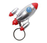 GALPADA 2Pcs Silver Rocket Keychains Space Theme Small Hanging Key Rings Bag Pendant Party Favors Bulk Accessories for Backpacks