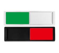 GALPADA 2Pcs Slide Door Indicator Vacant Occupied Privacy Sign for Restroom Office and Meeting Room Use Black and Silver No Text Easy Installation Design