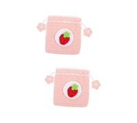 GALPADA 2pcs Small Crochet Purse for Women Cute Mini Knitted Change Bag Durable Woolen Yarn Coin Pouch Eye-catching Drawstring Design for Easy Organization and Storage of Coins and Small
