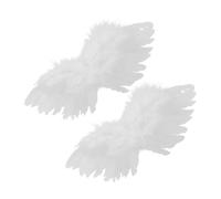GALPADA 2pcs Small White Angel Wings Soft Simulated Plume Material Doll Decor DIY Craft Accessories for Cosplay and Doll Decoration