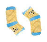 GALPADA 2pcs Small Yellow Plush Puppy Sock with Squeakers, Bite-resistant Chew for Dog Teething and Self-entertainment