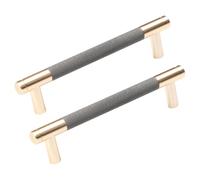 GALPADA 2pcs Space Aluminum T Bar Wardrobe Door Pull Handle 128mm Gold Grey