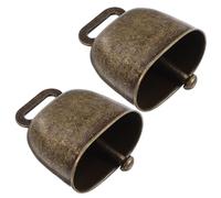GALPADA 2pcs Square Calling Bells Cowbells Noisemaker with Handle, Sturdy Metal Construction, Portable Design, for Outdoor Sports Events and Birthday Parties, Loud Sound