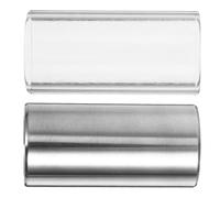 GALPADA 2pcs Stainless Steel and Glass Bottleneck Slide Guitar Slide for Bass and Guitar Professional Players Bright Sound Excellent Intonation