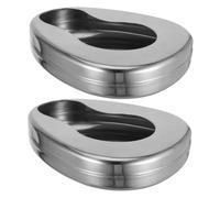 GALPADA 2pcs Stainless Steel Bed Pans Portable Night Urinal for Bedridden Patients Elderly Women and Men Spill Bedpan for Home Medical Use Easy to Clean