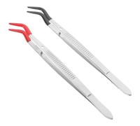 GALPADA 2Pcs Stainless Steel Craft Tweezers Ergonomic Eyelash and Stamps Collector Tools Durable Precision Tongs for Jewelry Making Electronics and Fine Crafts