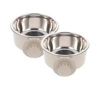 GALPADA 2pcs Stainless Steel Hanging Pet Bowls Medium for Dogs Cats Rabbits Ferrets Elevated Water and Food Feeder with Thickened Edges for Noise Reduction and Easy Cage Attachment